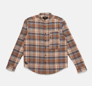 10Deep - Mandarin Button-Down Men's Flannel Shirt, Beige