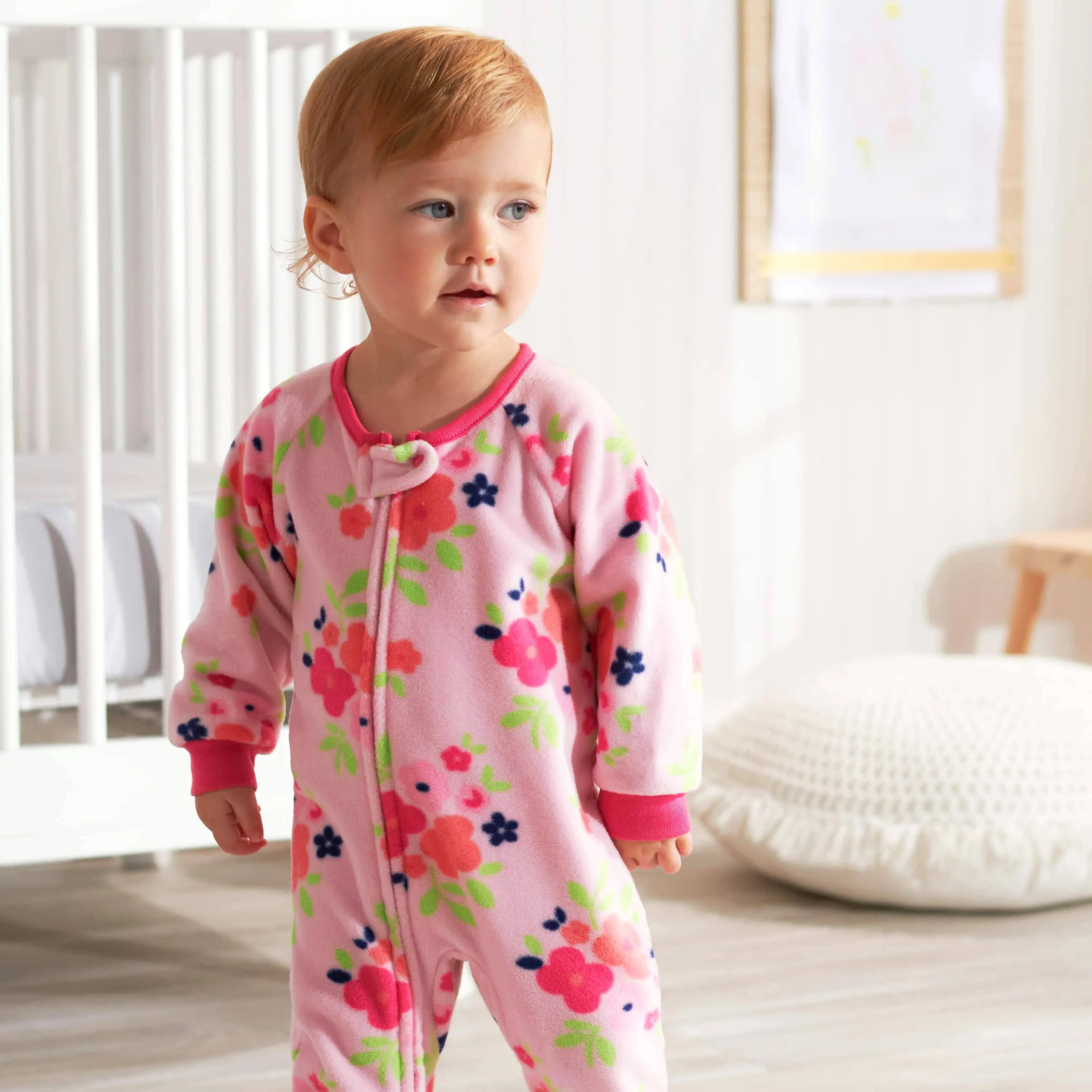 2-Pack Baby & Toddler Girls Floral Fleece Pajamas