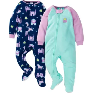 2-Pack Baby & Toddler Girls Princess Fleece Pajamas