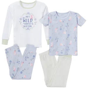 4-Piece Infant & Toddler Girls Fox Floral Tops and Pants Sets