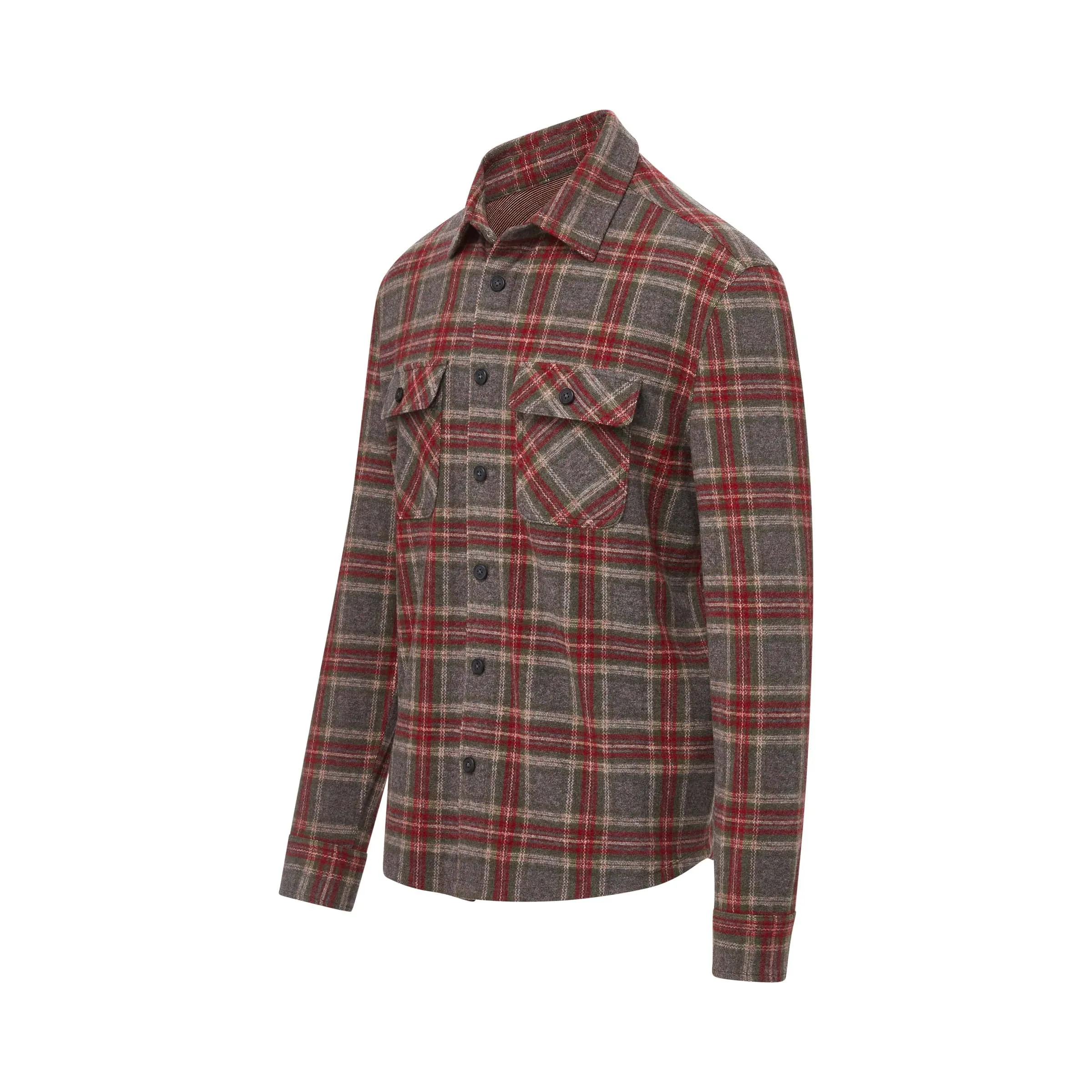 Adaptive Brown Glen Plaid  Flannel Shirt Combo Layering Piece with Magnetic Closures