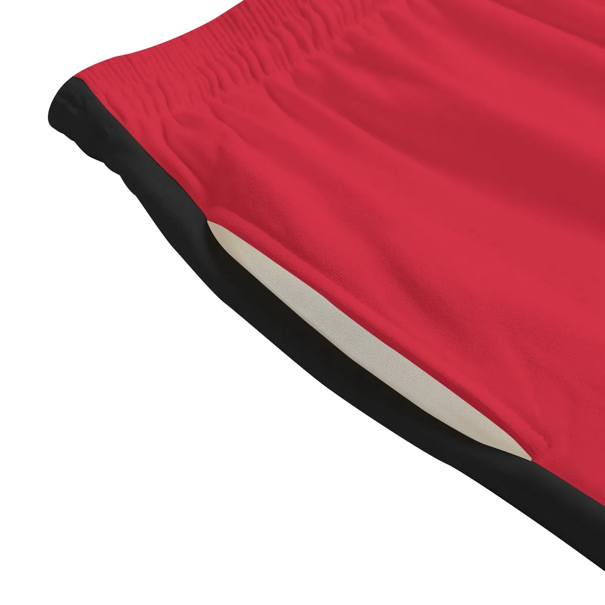 AM&IS Red Color Block Men's Shorts | 100% Cotton