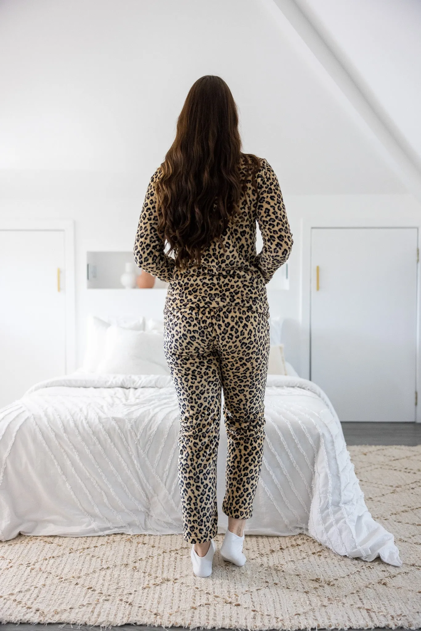 Animal Print Button PJ Set