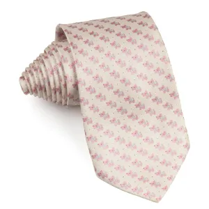 Aquascutum Men's Woven Silk Neck Tie Scottie Dog's On Cream