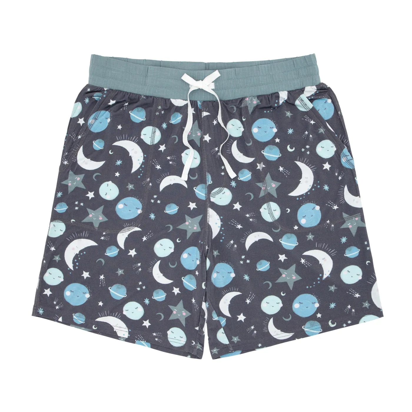 Blue To the Moon & Back Men's Bamboo Viscose Pajama Shorts