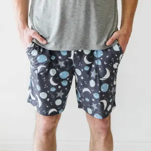 Blue To the Moon & Back Men's Bamboo Viscose Pajama Shorts