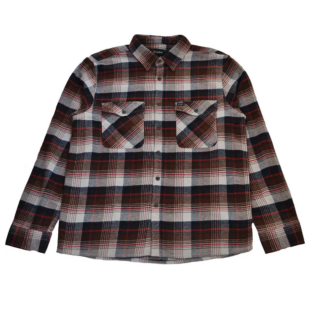 Brixton - Hayes Men's Flannel L/S Shirt, Brown/Navy