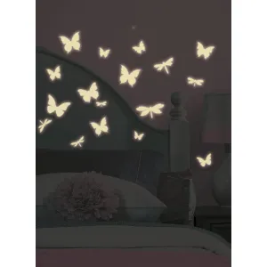 BUTTERFLIES & DRAGONFLIES GLOW IN THE DARK WALL DECALS