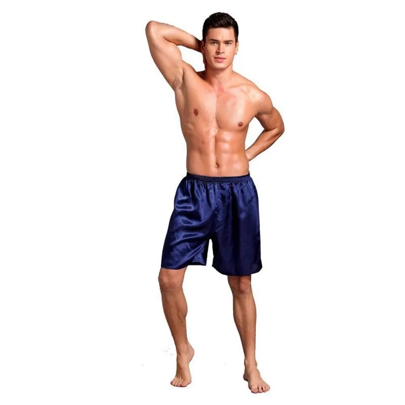 Casual Loose Men'S Satin Silk Pajama Shorts