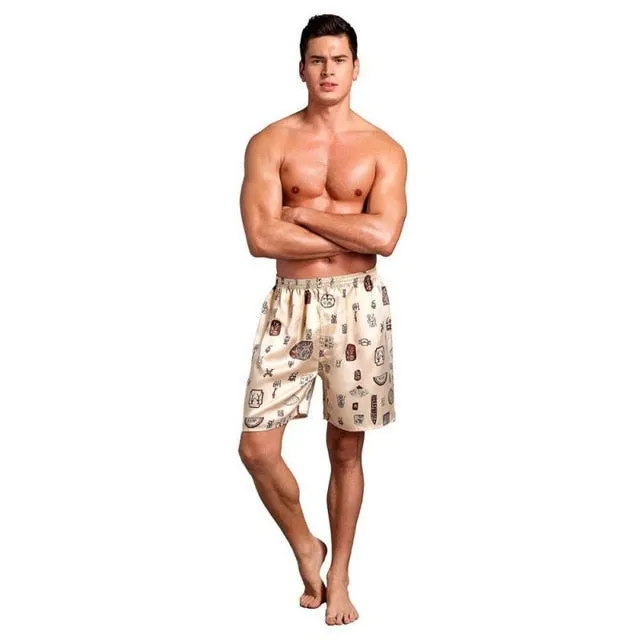 Casual Loose Men'S Satin Silk Pajama Shorts