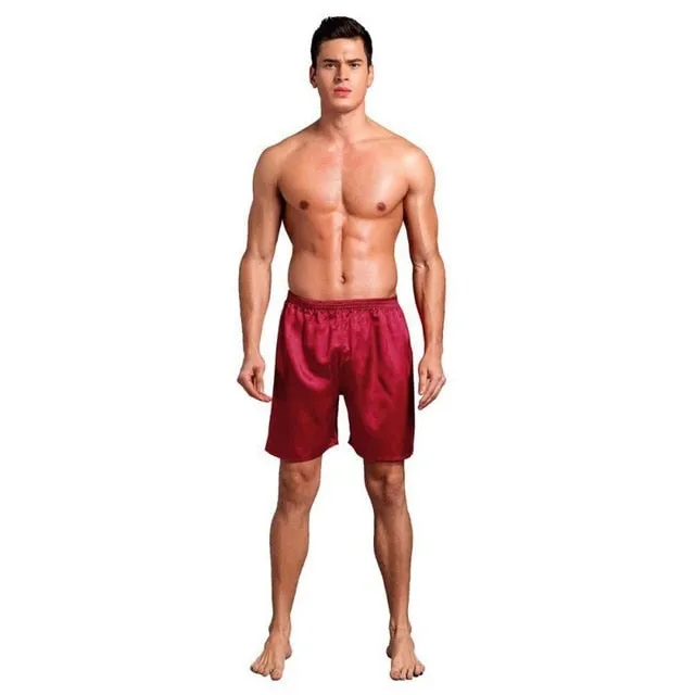 Casual Loose Men'S Satin Silk Pajama Shorts