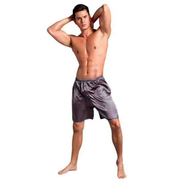 Casual Loose Men'S Satin Silk Pajama Shorts