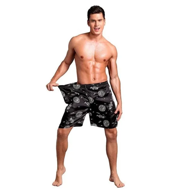 Casual Loose Men'S Satin Silk Pajama Shorts