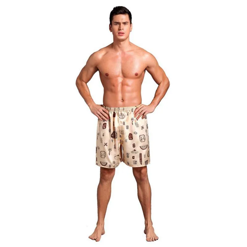 Casual Loose Men'S Satin Silk Pajama Shorts