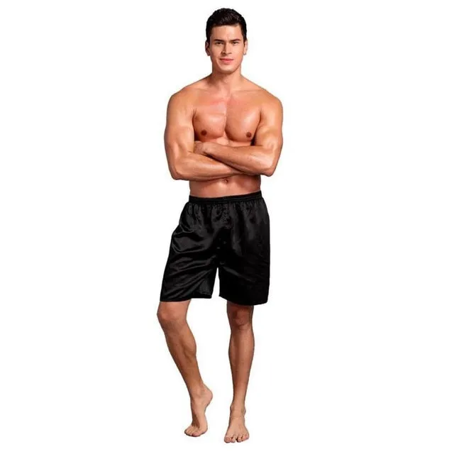 Casual Loose Men'S Satin Silk Pajama Shorts