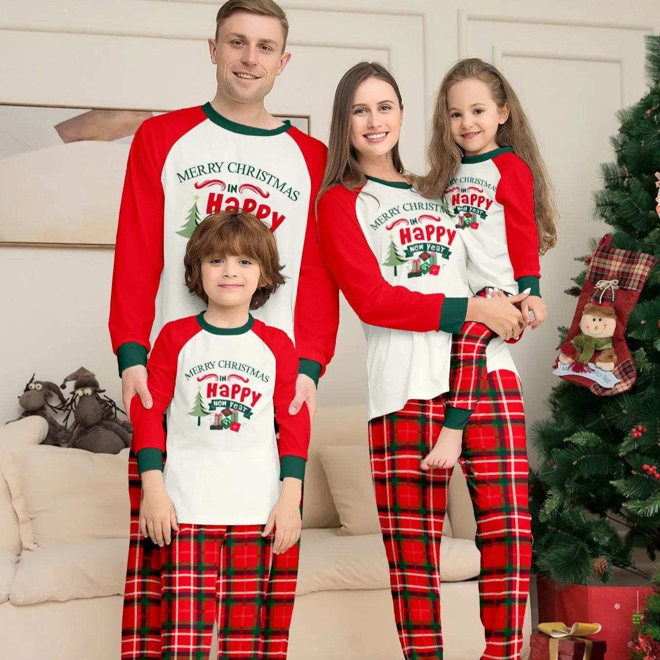 Christmas Tree Printed Family Matching Christmas Pajamas Sets