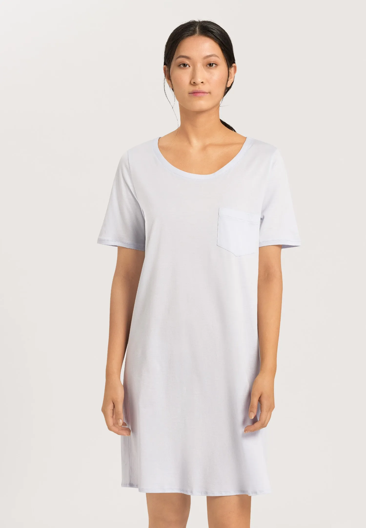 Cotton Deluxe Round Neck Cotton Nightgown | Blue Glow 77953-511