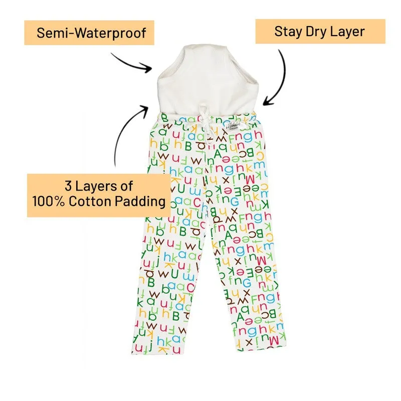 Diaper Pants | Potty Training Pajamas for Toddlers, Boys and Girls. 100% Cotton. (Size 1, Fits 1 – 2 years) - Pack of 4