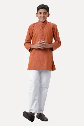 Exotic - Kavi Brown Kurta and Pyjama 2 In 1 Set For Kids | Uathayam