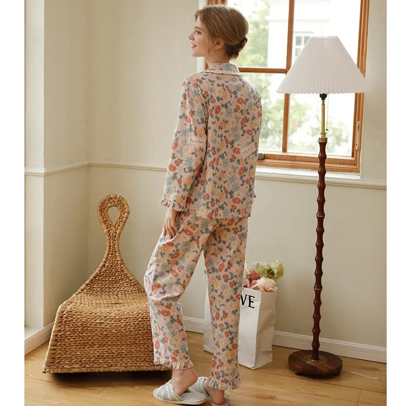 Floral Long Sleeve Top and Pants Pajama Set