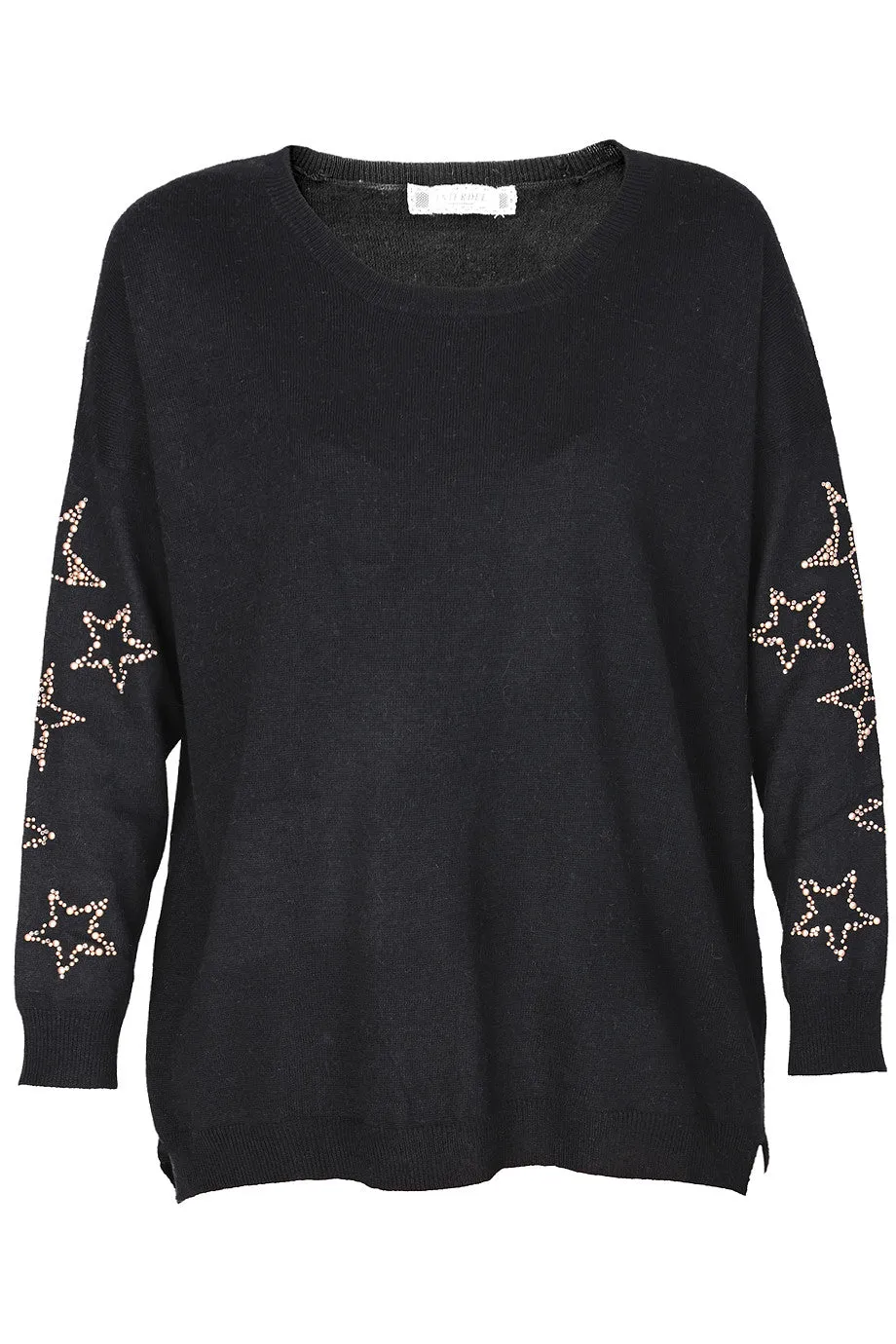 GALIENA Black Studded Jumper