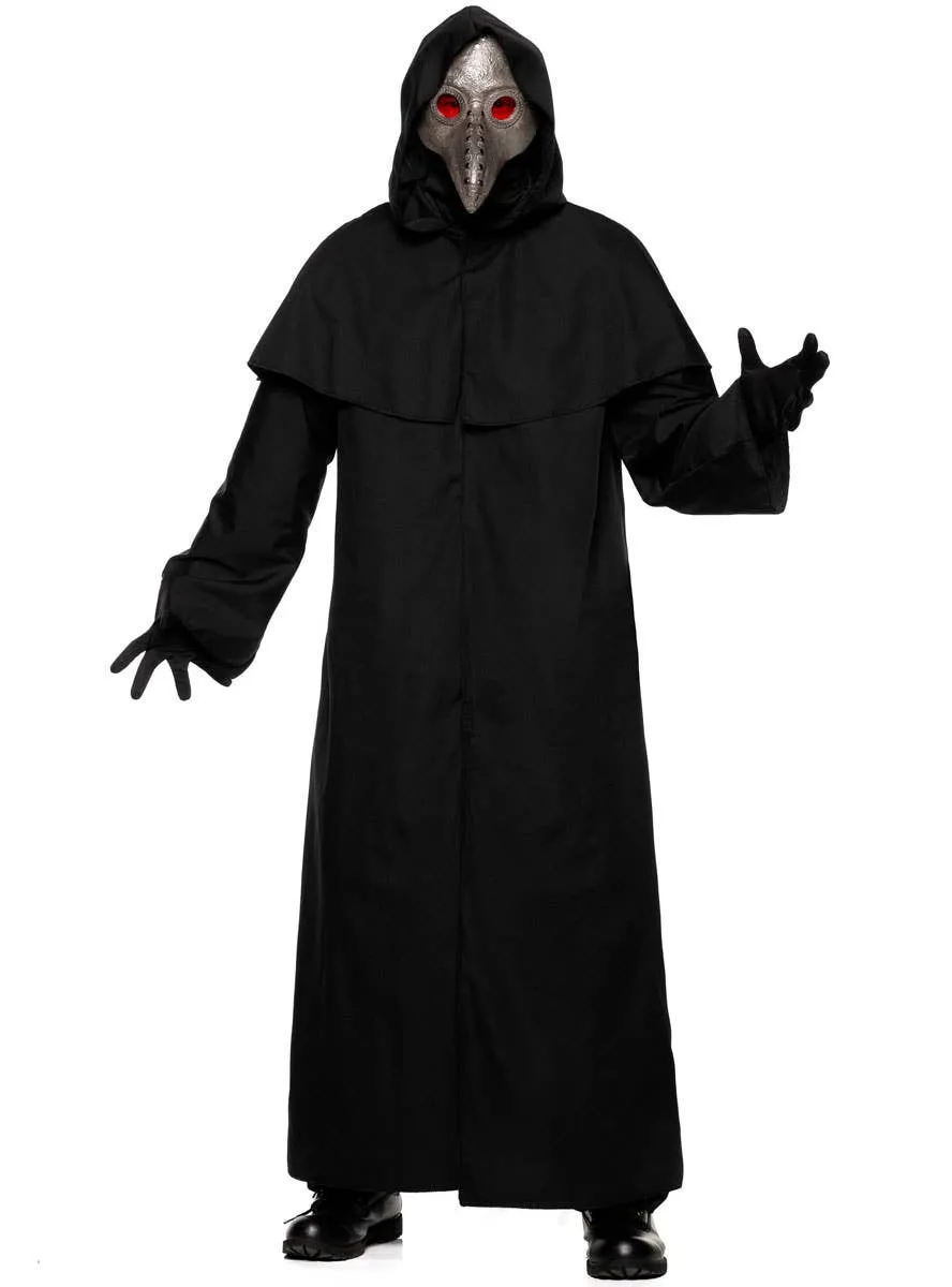 Hooded Plus Size Black Robe Mens Halloween Costume