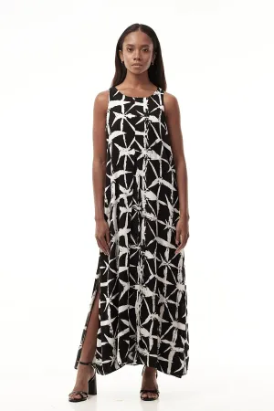 LONG DRESS IN ABSTRACT PRINT