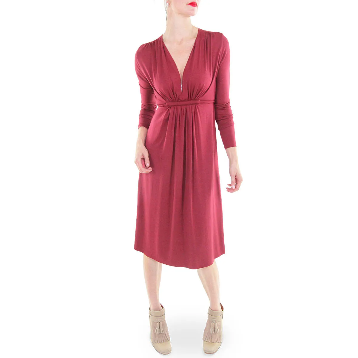 Long Sleeve Caftan - Crimson