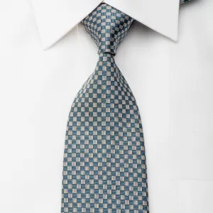 Louis Vuitton Silk Necktie Checker In Blue Gray