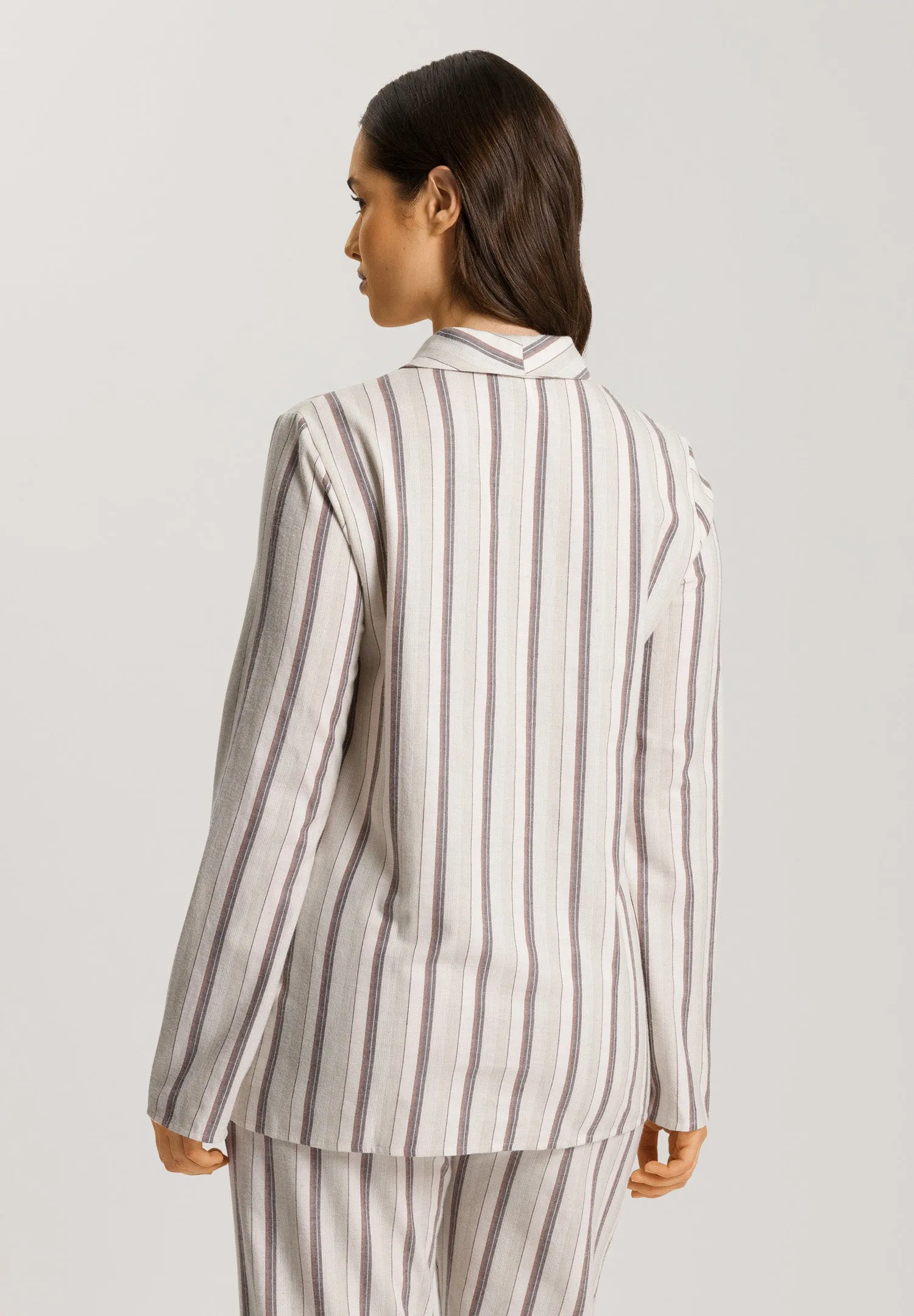 Loungy Nights Cotton Shawl Collar Shirt | Meraki Stripe 74967-2165