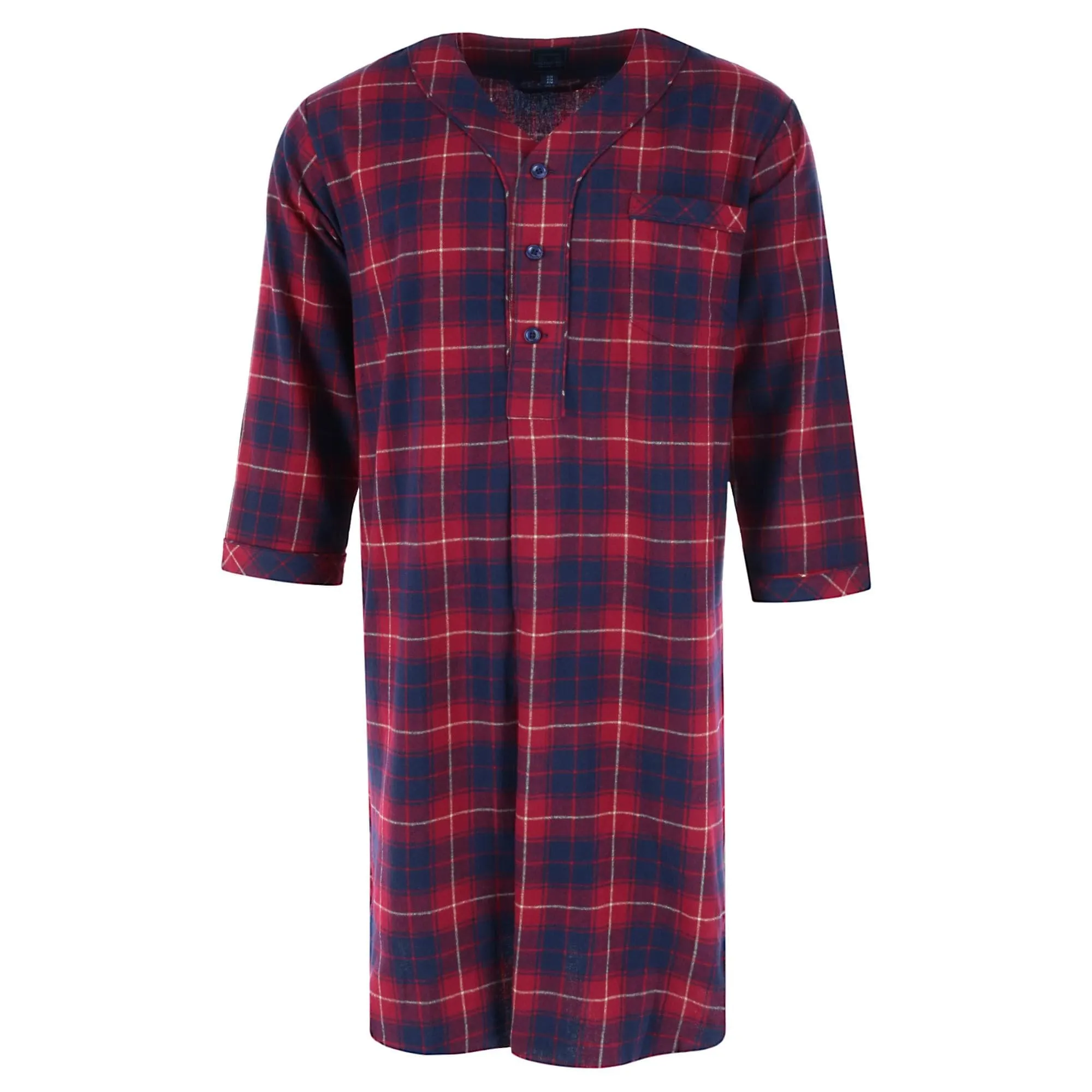 Majestic International Men's Plaid Flannel Nightshirt