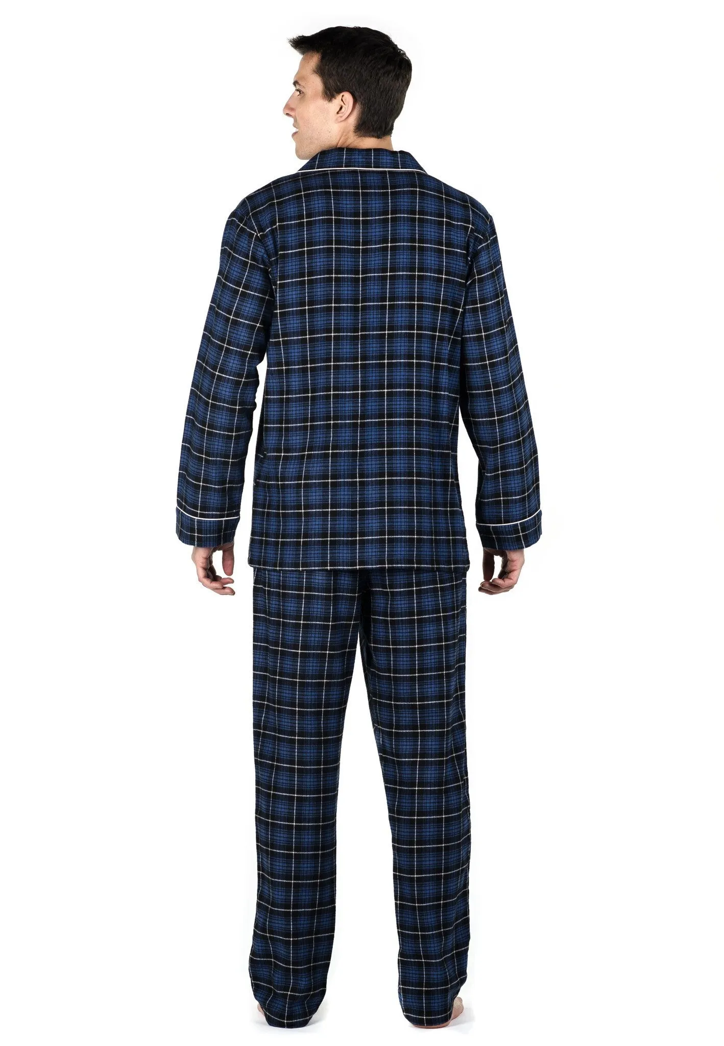 Men's Premium 100% Cotton Flannel Pajama Sleepwear Set (Relaxed Fit)