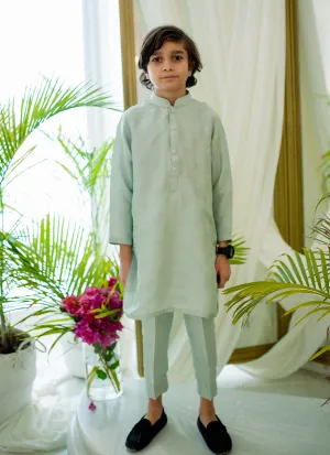 Mini Mint Silk Kurta