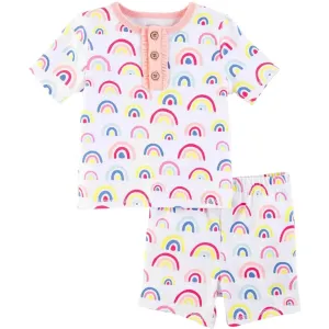 Mud Pie Rainbow Pajama Set