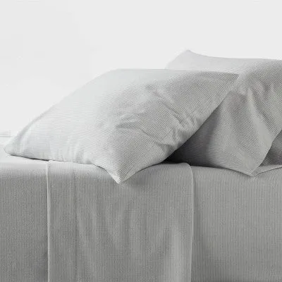 New - Threshold Flannel 4-Piece Sheet Set Cozy Soft OEKO-TEX All-Round Elastic