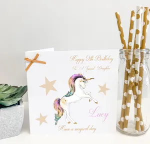 Personalised Birthday Card Unicorn