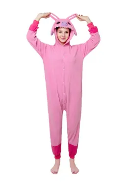 PINK CARTOON ONESIE PAJAMA POWDER PUDDING SHI DIZAI