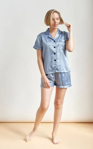 Satin Short Sleeve Pajama Set