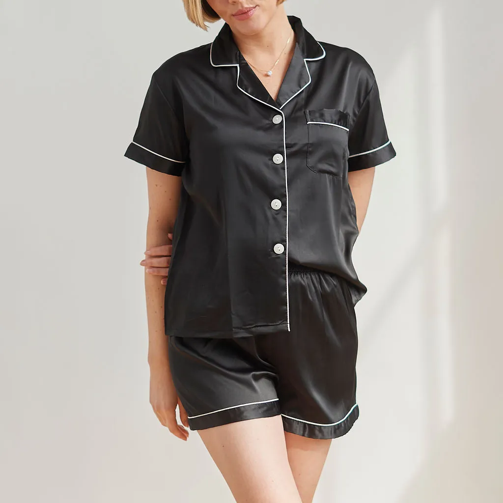 Satin Short Sleeve Pajama Set