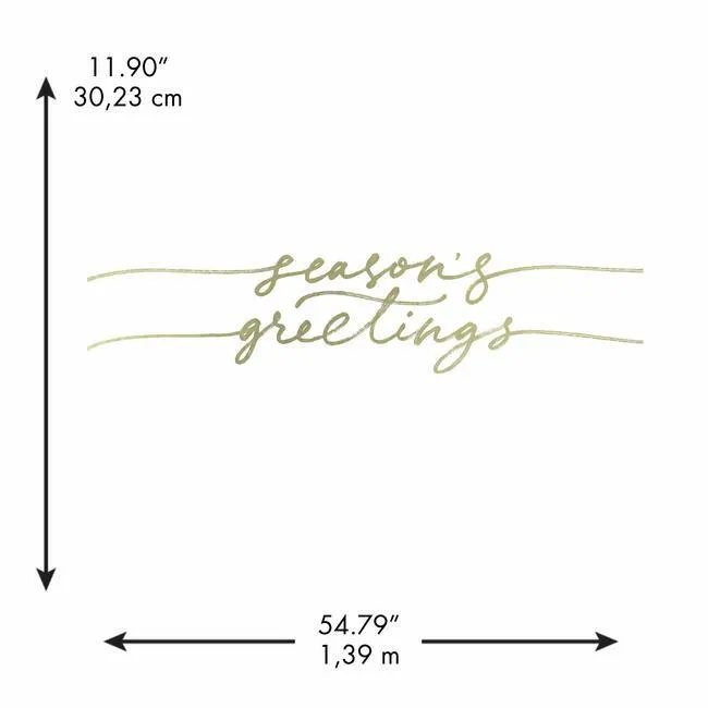 Season's Greetings Peel And Stick Wall Decals With Metallic Ink