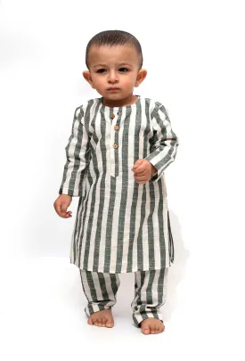 Set of 2 - Moon Blue Stripes Tunic Kurta Pajama