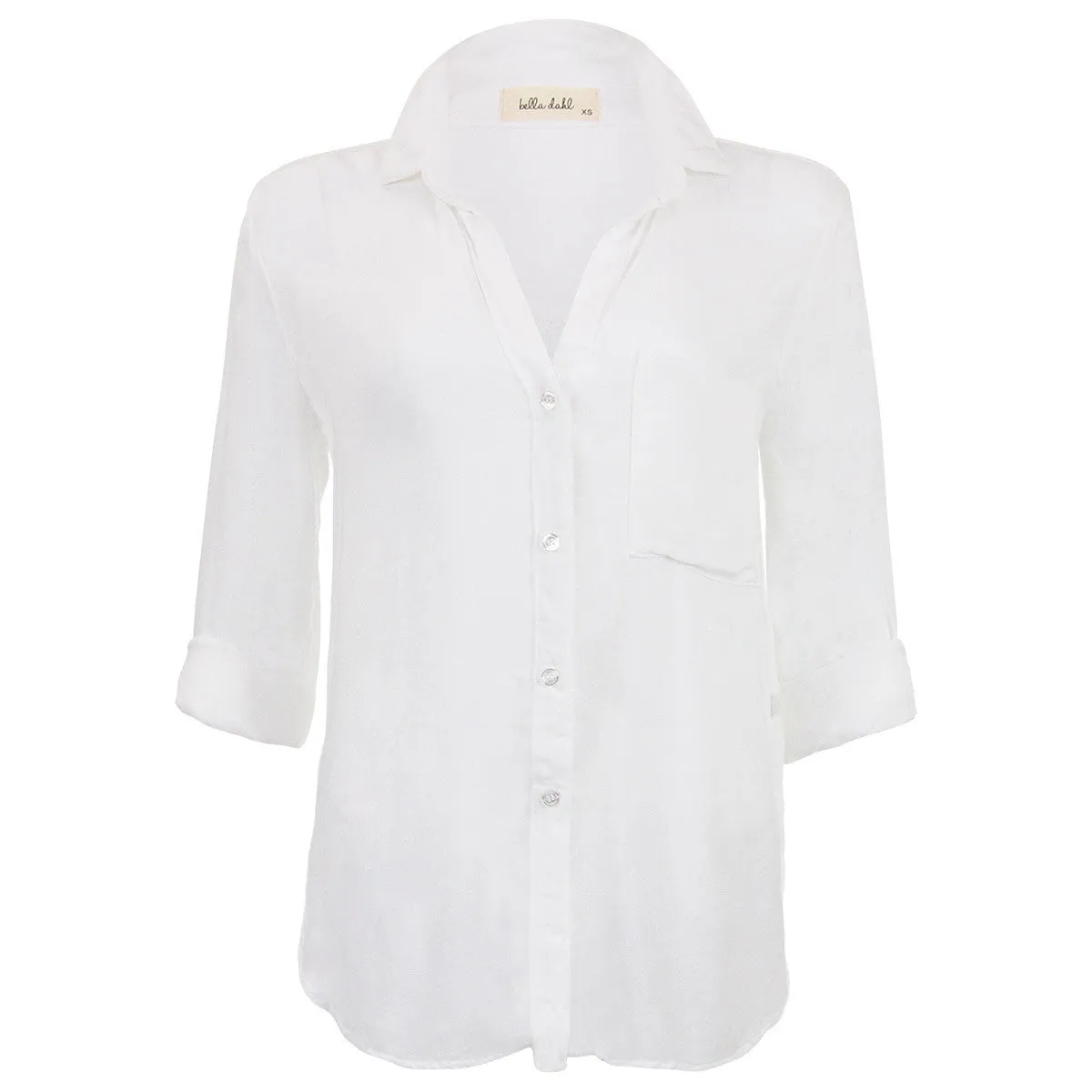 Shirt Tail Button Down Blouse