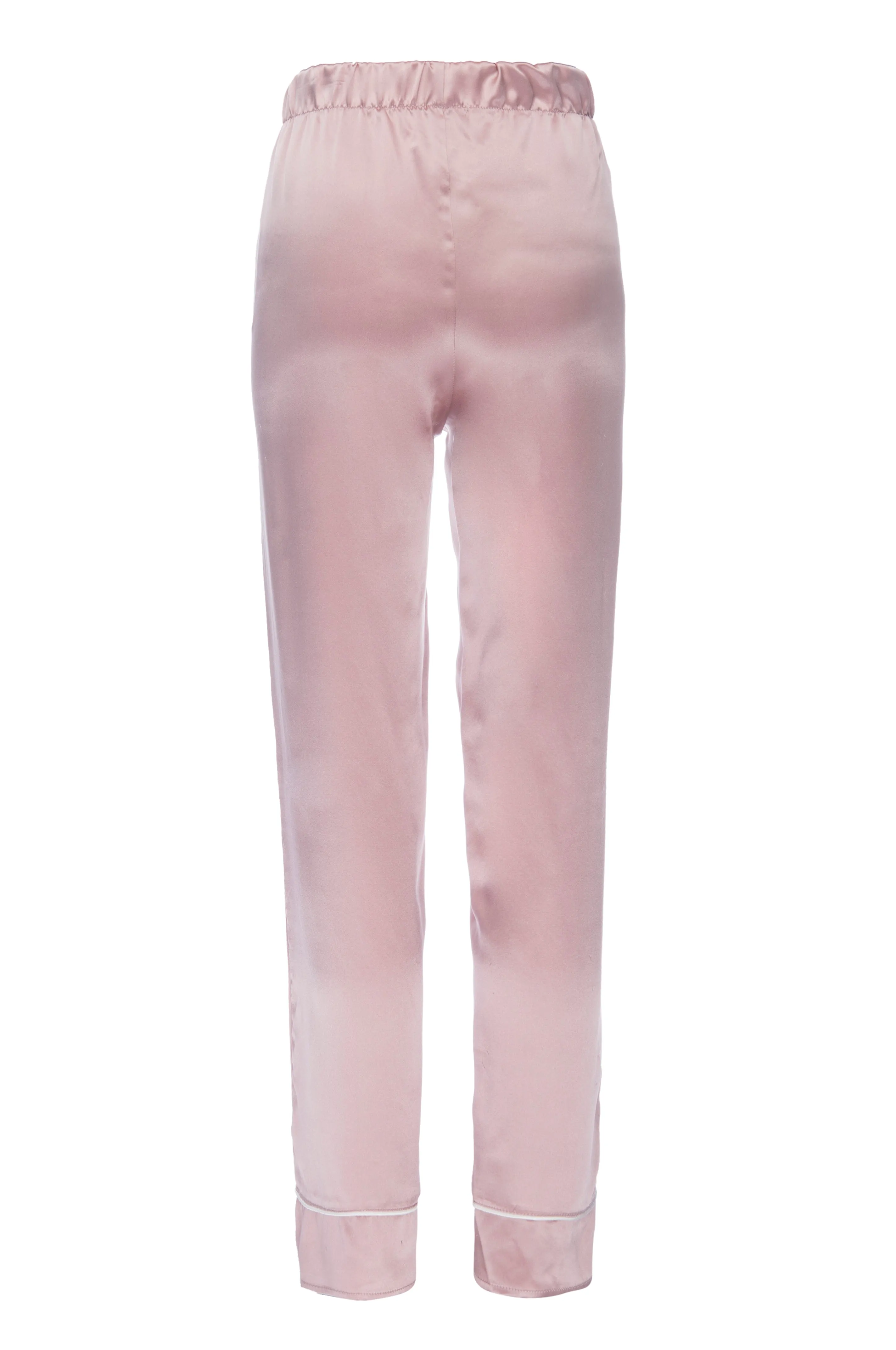 Silk Charmeuse Pants: Rose Gold