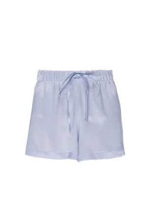 Silk Charmeuse Shorts: Ice Blue