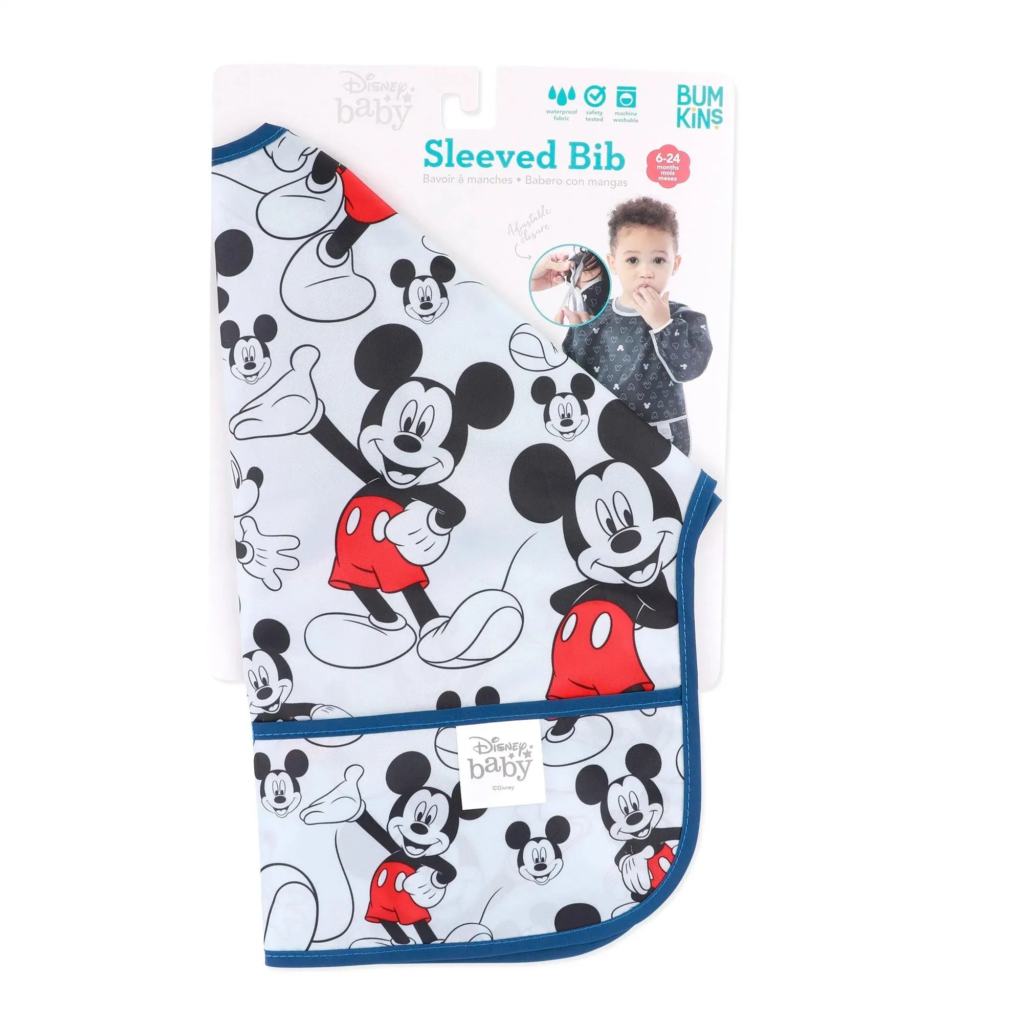 Sleeved Bib: Mickey Mouse