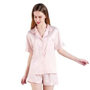 Softouch Super Soft Satin Short Blush Pyjama Set