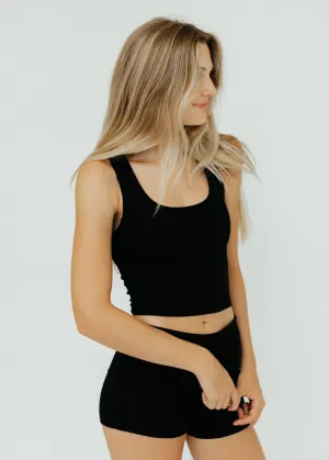 Éterne Square Neck Tank in Black