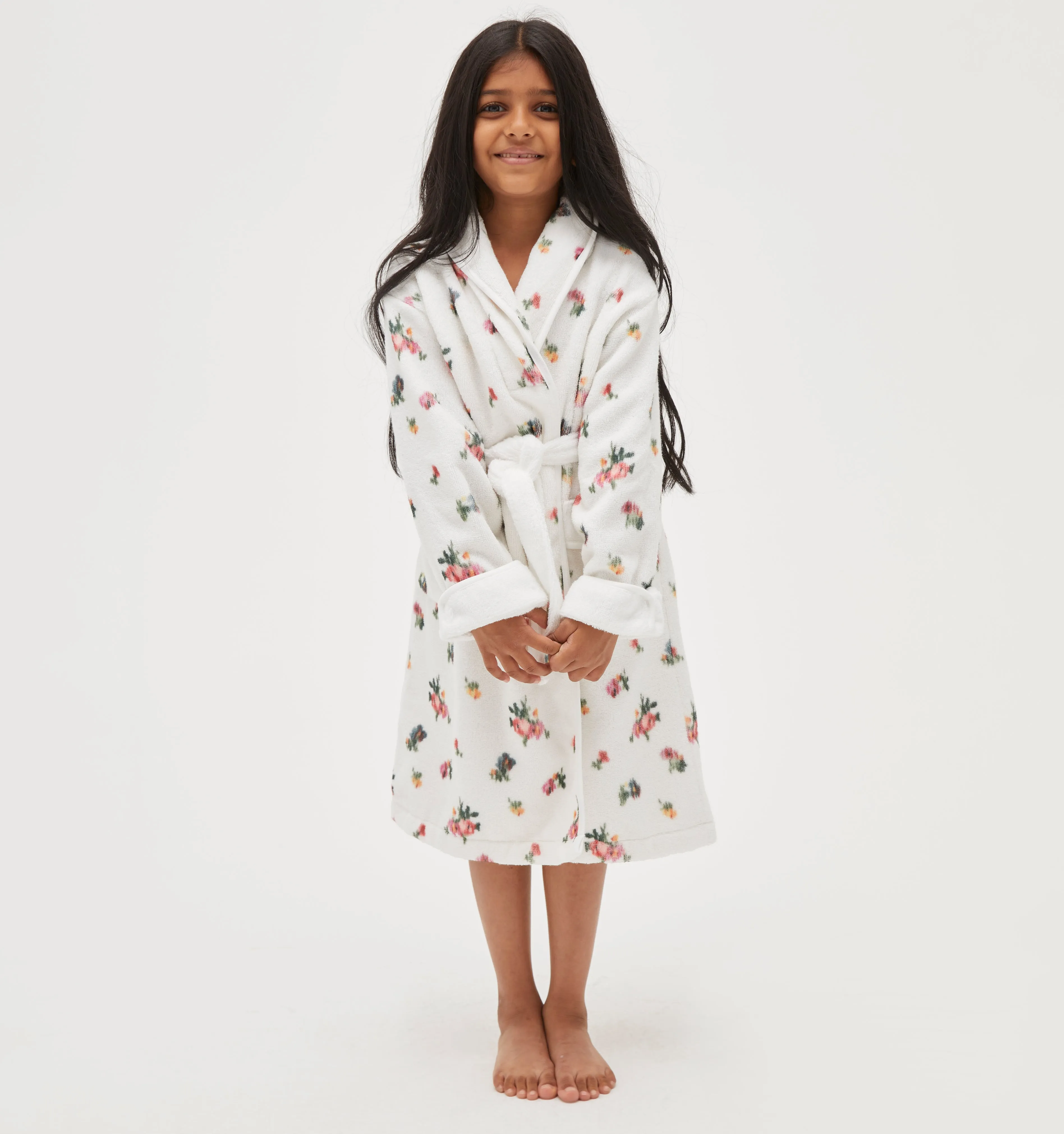 The Tiny Hotel Robe - Ivory Ikat Floral