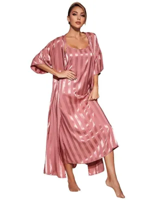 Women's Camisole Strap Pajama Long Nightgown and Robe