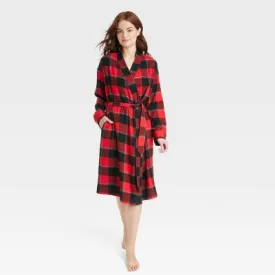 Women's Flannel Robe - Stars Above Red XS/S